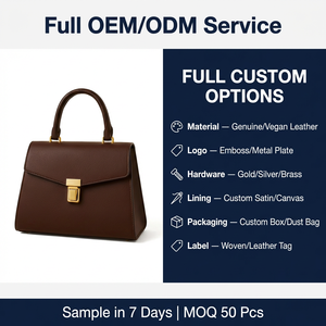 Manufacturer Custom Logo Handbag Genuine Leather Minimalist Strap Women Structured Flap Top Handle Satchel <strong>Bag</strong> for Work Office - Product Image 4