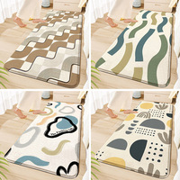 Alfombra para Dormitorio, Alfombra de Estilo Crema para el Dormitorio, Alfombra de Alta Gama para Ventana, Alfombra Simple con Patrón Geométrico Abstracto