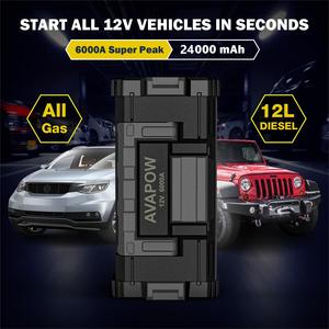 Démarreur de saut 12v batterie externe haute capacité AVAPOW A68 batterie de voiture Portable démarreur de saut <span class=keywords><strong>chargeur</strong></span> de voiture Portable - Product Image 6