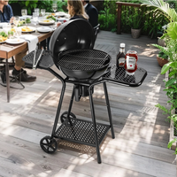 Barbecue portable haut de gamme en fer pour extérieur, avec chariot, pour camping et jardin