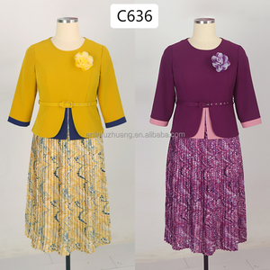 Ensemble de tenues de cérémonie bleues respirantes, longueur genou, avec ceinture, pour femmes grandes tailles - Product Image 4