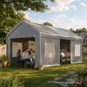 Waterproof Outdoor <b>Tent</b> with UV Protection and Tear-Resistant PE Fabric Rectangular Shelter for <b>Garden</b> Use - Product Image 5