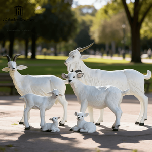 Estatua de Cabra Grande Personalizada de FRP, Escultura de Animal Realista para Granja, Resort, Zoológico, Parque Temático, Adorno de Paisaje Exterior - Product Image 1