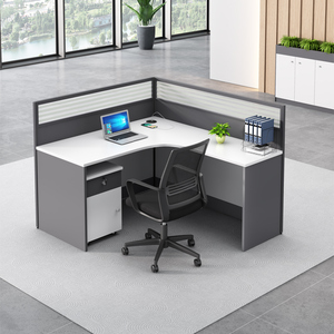 Modular Height Adjustable Modern Wooden Panel Marbling Texture Nail Table <b>Beauty</b> Spa Salon Office Workstation - Product Image 1