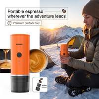 Machine à café portable auto-chauffante 20 bars pour capsules et café moulu, 92°C, rechargeable USB-C, expresso de voyage