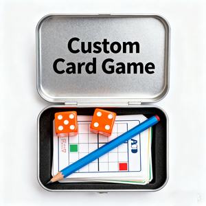 Conception personnalisée Impression parfaite Jeu de cartes de voyage Petit jeu de rôle avec boîte en fer blanc et crayon - Product Image 3