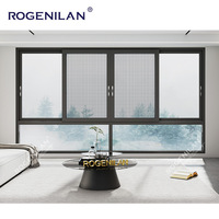 Ventanas Corredizas de Aluminio con Doble Vidrio Low-E Rogenilan, Ventana Corrediza con Mosquitera para Casa