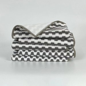 Chiffons de nettoyage en microfibre de charbon de <span class=keywords><strong>bambou</strong></span> rayé Chiffons de vaisselle antibactériens Chiffon en microfibre carré pour cuisine multiple - Product Image 3