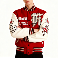 Blouson hiver personnalisé en chenille avec logo brodé blousons baseball en laine manches en cuir vestes universitaires Letterman vintage pour hommes