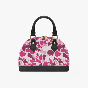 Nouveau sac à main pour femme en cuir PU rose camouflage, sac à bandoulière personnalisé avec imprimé camouflage nuage, fermeture éclair, sac à bandoulière tendance pour femme - Product Image 2