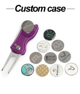 Fourche de golf pliable en métal personnalisée avec logo, outil de réparation de divots, marqueurs de balle de golf et accessoires de réparation avec clip magnétique pour chapeau - Vente chaude - Product Image 3