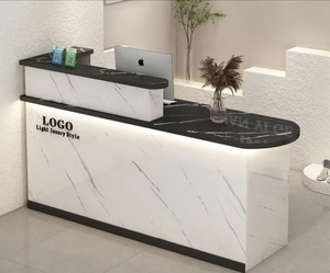 Mostradores de Madera para Caja, Diseño Personalizado de Lujo, Mostrador de Caja con LED para Salón, Barbería, Tienda, Recepción - Product Image 2