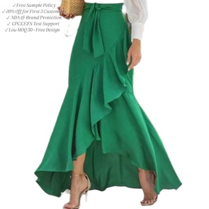 <span class=keywords><strong>Gonna</strong></span> <span class=keywords><strong>Lunga</strong></span> Casual da Donna a Vita Alta con Orlo Irregolare e <span class=keywords><strong>Balze</strong></span>, Stile Trendy, Linea Naturale in Vita, Antistatica, Vendita all'Ingrosso - Product Image 1