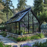 BLVE Grande Serre Extérieure en Verre, Pavillon Dôme Victorien, Gazebo en Fer Forgé