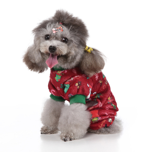 Ropa Navideña para Perros, Pijama Cálido <span class=keywords><strong>de</strong></span> Forro Polar, Vestido Suave para Cachorros con Lazo para Perros Pequeños y Medianos, OEM - Product Image 2