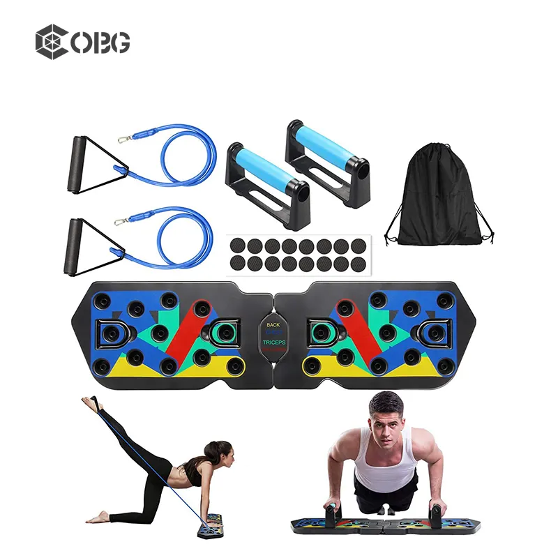 Multifunctionele Borstspieroefening Push-Up Board Opvouwbare Pull-Up Weerstandsbanden Abs Push-Up Board