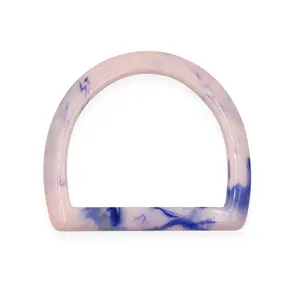 D ring plastic handvat, box purse frame hars Cellulose Acetaat materiaal handvat voor handtas, tas accessoire