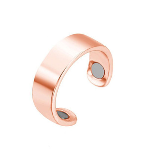 Bague magnétique ouverte, forme géométrique, bijoux unisexe, noir, blanc, or, or rose, cadeau - Product Image 2