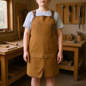 Grembiule da lavoro D0100H5WNW6 in tela cerata da 18 once, resistente all'acqua, per carpentiere, lavorazione del legno, stile classico. - Product Image 2