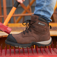 Bottes de sécurité ZG-S500 Goodyear Welt en cuir de blé, vente directe usine, bottes de sécurité robustes pour la construction avec semelle extérieure en EVA+caoutchouc