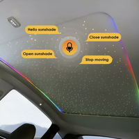 Pare-soleil de toit pour Tesla Y / New Y Juniper Starry Sky, éclairage d'ambiance, commande vocale, intérieur de voiture