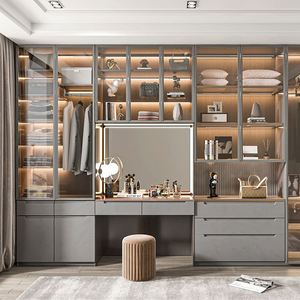 Armoire murale pour femmes, meubles à haute brillance, armoire murale personnalisée en bois massif, armoire de chambre à coucher - Product Image 3