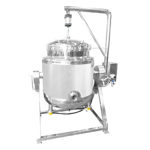 300L Điện Sưởi Ấm Di Chuyển Công Nghiệp Nấu Ăn Chậu Với Mixer Puree Nước Sốt Cà Chua Trộn