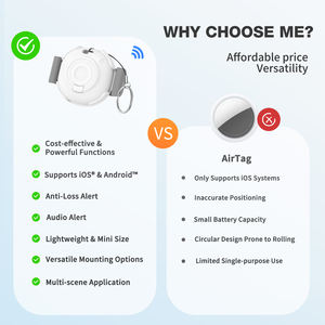 Localizador Inteligente Mini Air Tag Certificado por MFI, Alarma Antipérdida para Mascotas, Buscador de Llaves, Localizador de Objetos para IOS, Android y <span class=keywords><strong>Google</strong></span> - Product Image 3