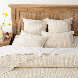Light <strong>Beige</strong> 100% Cotton <strong>Cushion</strong> Covers Textured Weave for Living Room Sofa Decor Elegant Home Aesthetics - Product Image 5