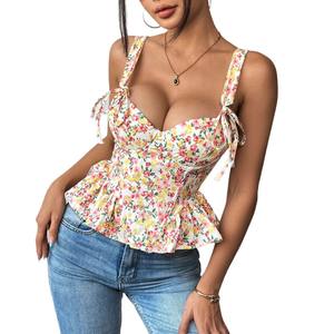 Florales Schmetterlings-Crop-Tube-<span class=keywords><strong>Top</strong></span> für Damen, Bandeau-Trägertop, Damen Sexy Party Club Camis Korsett-Set - Product Image 5