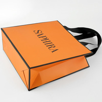 Sac à emporter en papier kraft biodégradable rose recyclable de luxe avec logo personnalisé, impression offset pour la promotion