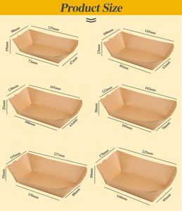 Assiette et bol en papier Kraft pour emballage de frites de poulet frites à emporter plateau de bateau pour frites de poulet autres collations - Product Image 3