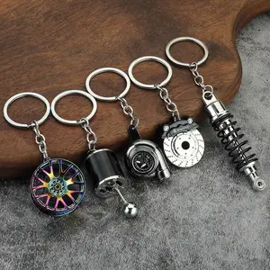 RENHUI Brakes Panzer Firetruck Fire Truck Auto Gadget Trailer Shape Keyring Key Ring Custom Metal Keychains Key Chains