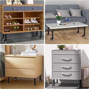 Bán buôn đồ nội thất kim loại sofa chân thay thế hỗ trợ chân có thể điều chỉnh bảng chân với xoay <span class=keywords><strong>Caster</strong></span> bánh xe cho tủ giường đi văng - Product Image 5