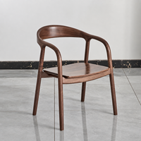 Chaise de salle à manger nordique en bois massif avec accoudoirs, chaise d'appoint pour la maison, chaise de loisirs pour salle à manger, bureau et salon de thé