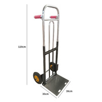 Chariot de manutention robuste pliable en fer pour le transport de bagages, de courses et de charges lourdes en entrepôt - Grande taille - En promotion