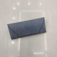 Enveloppe Style Personnalisé En Cuir PU Doux Intérieur Velours Gris Fait Main Lunettes Étui à Lunettes