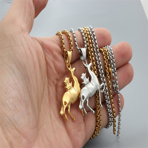 Collier avec pendentif petit cheval en argent tibétain, forme animale, bijoux unisexes, cadeau tendance - Product Image 2