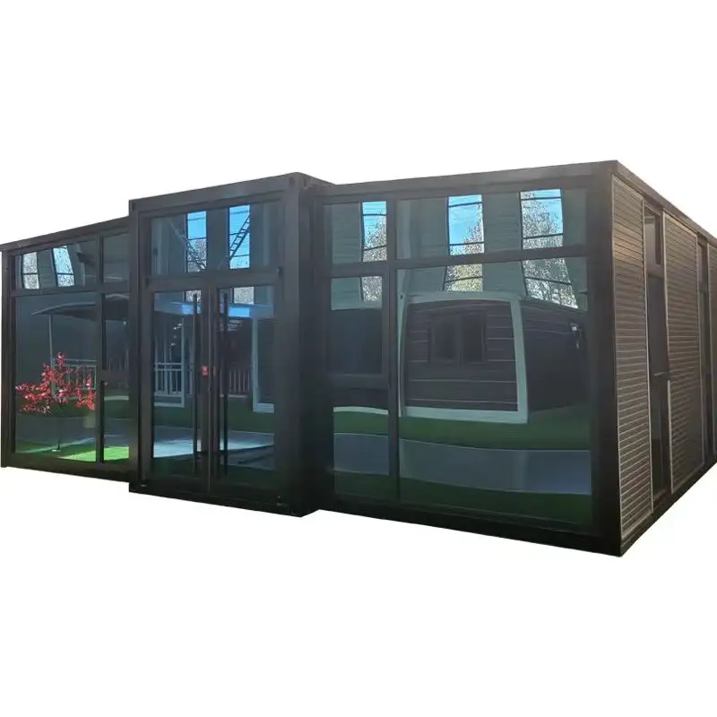 Çelik dış duvar iç etkisi yatak odası banyo 20ft 40ft katlanır genişletilebilir taşınabilir modüler konteyner ev