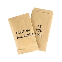 Sac en papier kraft blanc et brun recyclable personnalisé, refermable à chaud sur trois côtés, emballage plat, pochette artisanale pour marchandises, petit sac à friandises