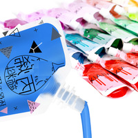 Peinture acrylique liquide à haut débit de 100 ml, 40 couleurs pré-mélangées pour la peinture DIY sur verre, toile, papier