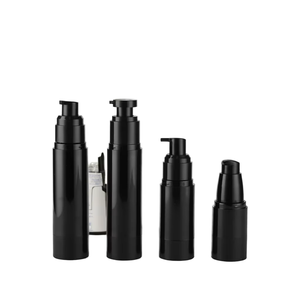 Commercio all'ingrosso 15ml 30ml 50ml 80ml 100ml 151oz <span class=keywords><strong>1</strong></span> <span class=keywords><strong>oz</strong></span> come plastica nera Airless Spray cosmetico bottiglia di siero con pompa - Product Image 3