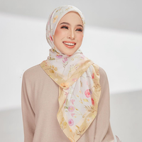 Voile en coton imprimé malaisien, foulard en voile de coton doux à fleurs, design populaire 2026, vente en gros, hijabs pour femmes musulmanes