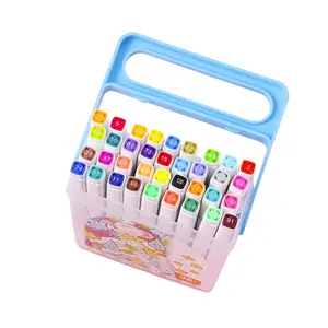 New design 12/18/24/36 Colors Children Art Drawing Sketch Marker Pen Set Portable Double Headed Alcohol Marker