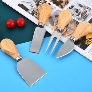 Ensemble de mini-couteaux à fromage portables manuels avec manche en bois, spatules à beurre de cacahuète en acier inoxydable pour usage domestique - Product Image 3