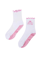 Chaussettes de yoga antidérapantes personnalisées avec logo, faible MOQ, pour femmes, Pilates, Reformer, à volants, en coton anti-déchirure