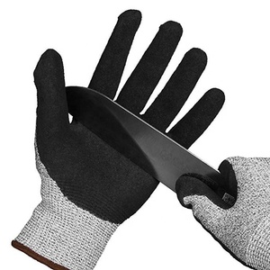Gants de travail de sécurité <span class=keywords><strong>anti</strong></span>-<span class=keywords><strong>coupure</strong></span> en HPPE enduit de nitrile, personnalisables avec logo, pour la construction, la <span class=keywords><strong>cuisine</strong></span> et la maison, niveau 5 - Product Image 2