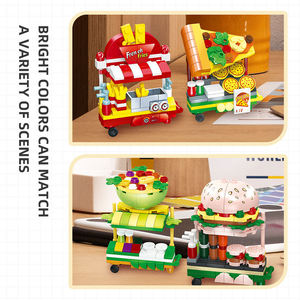 58254-58261 Ensemble de jouets de construction éducatifs pour enfants, thème stand de restauration rapide urbain et scène de rue, avec maison de jeu pour filles à assembler - Product Image 5