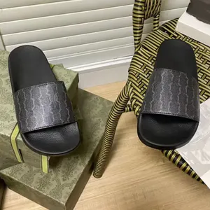 Sandalias de alta calidad para hombre de fábrica, pantuflas de cuero genuino para mujer, sandalias de diseñador de lujo de marca reconocida para mujer - Product Image 3