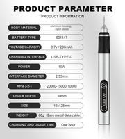 Kit d'outils rotatifs sans fil personnalisable OEM/ODM, stylo de gravure électrique, mini-meuleuse légère et silencieuse pour bijoux/DIY/modélisme